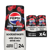 Sodastream Pepsi Wild Cherry Zero Sugar Drink Mix 4 Pack 440ml